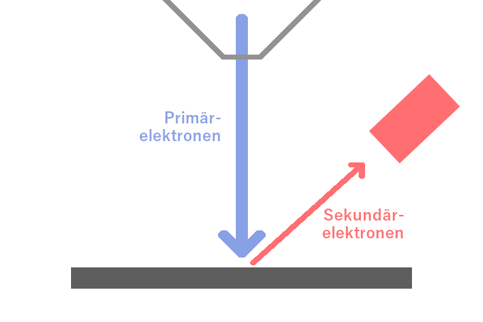 Sekundärelektronen beim Rasterelektronenmikroskop